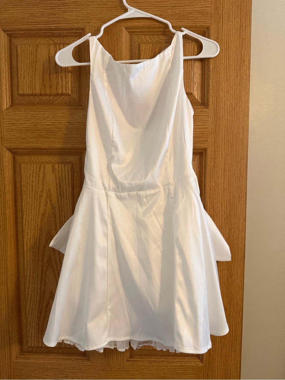 Backless White Fit & Flare Dress for Women